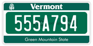 555A794  license plate in VT