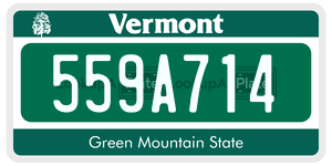 559A714  license plate in VT