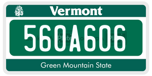 560A606  license plate in VT