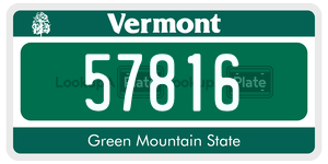 57816 license plate in Vermont