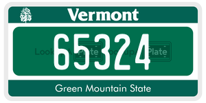 65324 license plate in Vermont