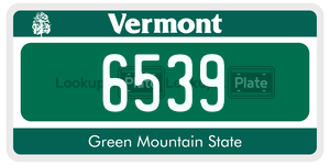 6539  license plate in VT