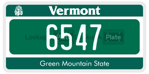 6547 license plate in Vermont