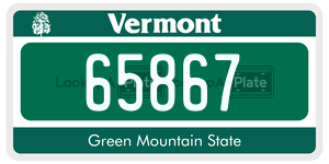 65867  license plate in VT