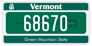 68670  license plate in VT
