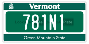 781N1  license plate in VT