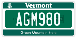 AGM980  license plate in VT