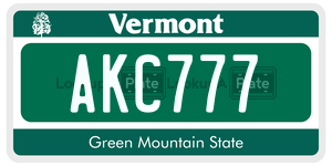 AKC777  license plate in VT