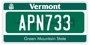 APN733 license plate in Vermont