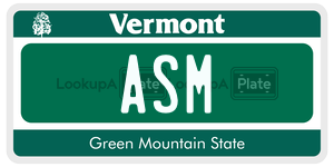 ASM  license plate in VT