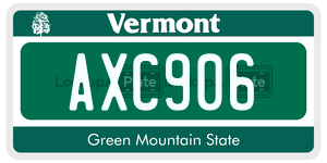 AXC906 license plate in Vermont