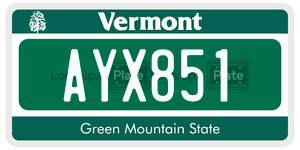 AYX851  license plate in VT