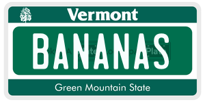 BANANAS  license plate in VT