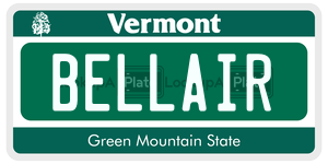 BELLAIR  license plate in VT