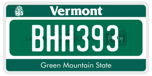 BHH393  license plate in VT