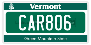 CAR806  license plate in VT