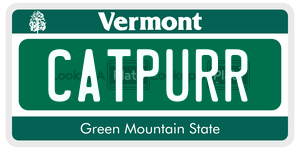 CATPURR license plate in Vermont