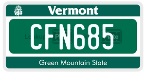 CFN685  license plate in VT