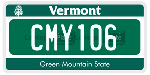 CMY106  license plate in VT