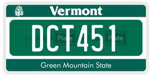 DCT451  license plate in VT