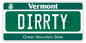 DIRRTY license plate in Vermont