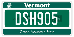 DSH905  license plate in VT