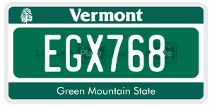 EGX768  license plate in VT