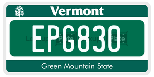 EPG830 license plate in Vermont