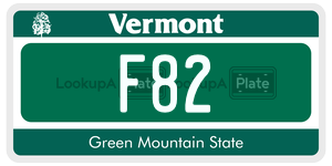 F82  license plate in VT