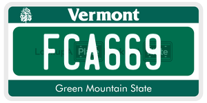 FCA669  license plate in VT
