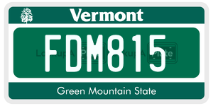FDM815  license plate in VT