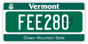 FEE280  license plate in VT