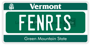 FENRIS license plate in Vermont