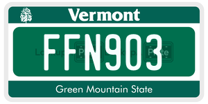 FFN903  license plate in VT