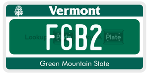 FGB2  license plate in VT