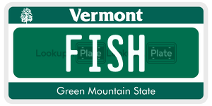 FISH  license plate in VT