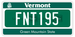 FNT195  license plate in VT