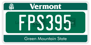 FPS395  license plate in VT