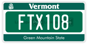 FTX108  license plate in VT