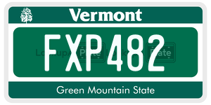 FXP482  license plate in VT