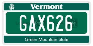 GAX626 license plate in Vermont