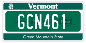 GCN461 license plate in Vermont