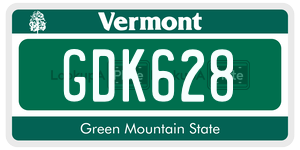 GDK628  license plate in VT