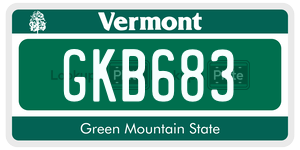 GKB683  license plate in VT