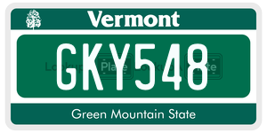 GKY548  license plate in VT