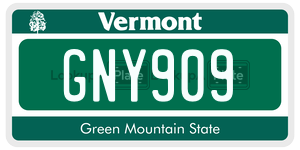 GNY909  license plate in VT