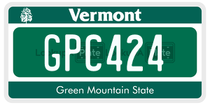 GPC424  license plate in VT