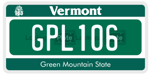 GPL106  license plate in VT