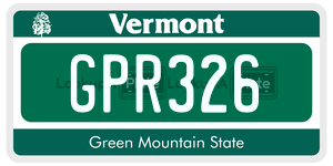 GPR326  license plate in VT