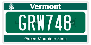 GRW748 license plate in Vermont